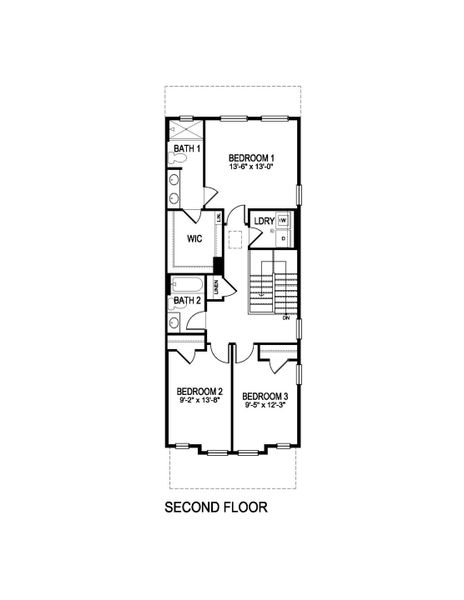 2D floor plan layout of this home in Settlers Crossing, Commerce City, CO (Image 3).