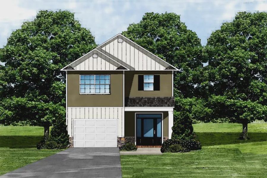 Representative exterior photo of a completed home built from the Pritchard by Great Southern Homes in Champions Village at Cherry Hill, Pendleton, SC (Image 2). Representative exterior photo of a completed home built from the Pritchard by Great Southern Homes in Champions Village at Cherry Hill, Pendleton, SC (Image 2).