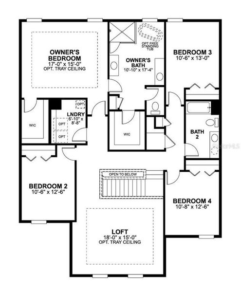 2D floor plan layout of this home in Bay Lake Farms, St. Cloud, FL (Image 3).