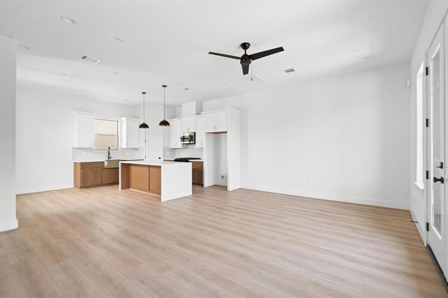 Spacious and bright second floor living space.