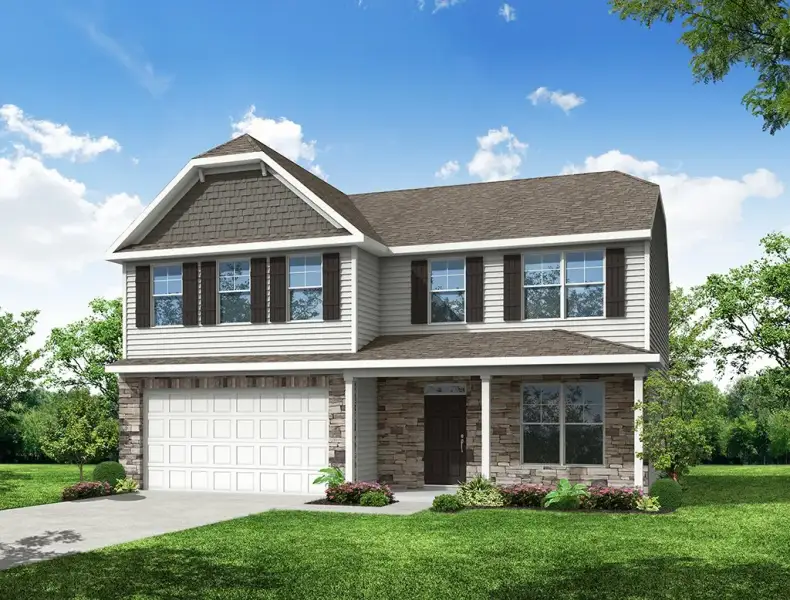 Representative exterior photo of a completed home built from the Wilmington by Eastwood Homes in The Grove at Bratton Park, York, SC (Image 2).