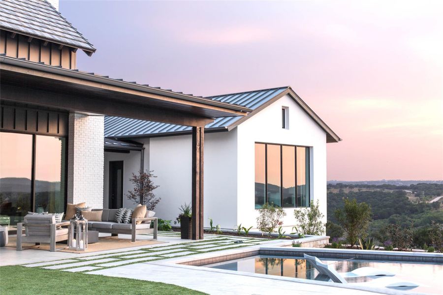 Exterior details and patio area of a home in , Spicewood (Image 25).