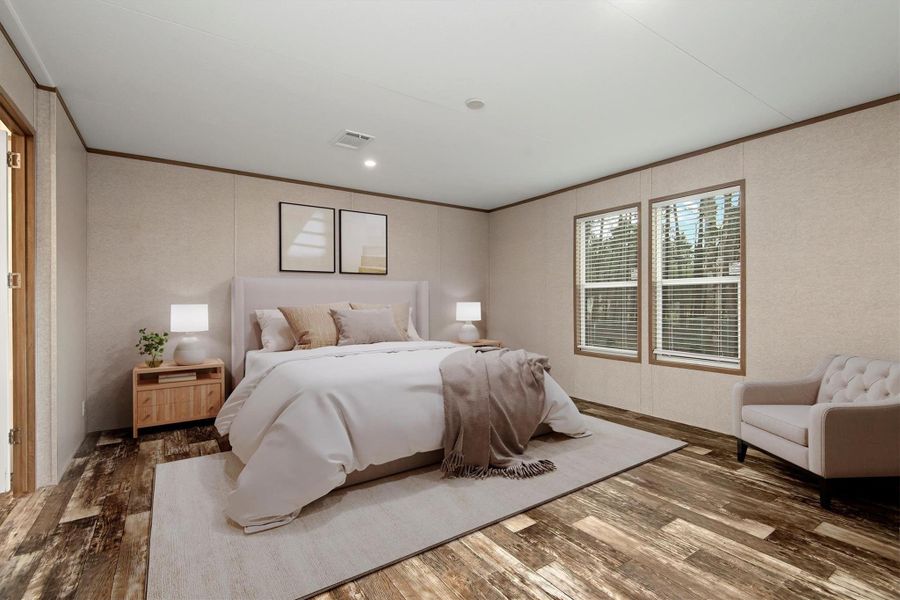 Virtual Staged Primary Bedroom