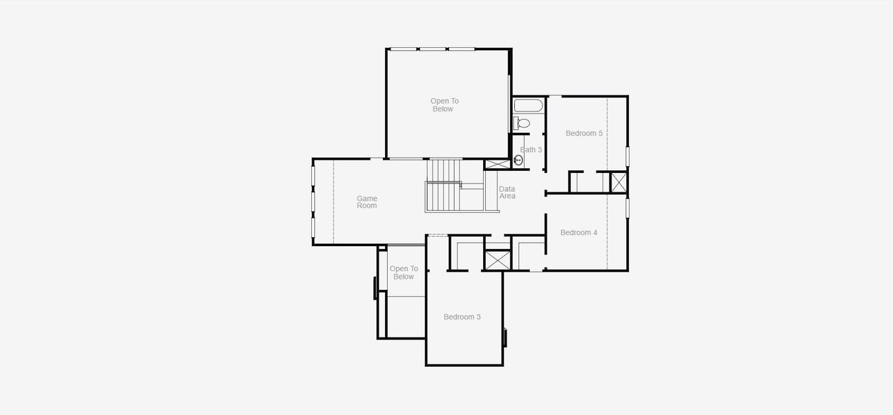 2D floor plan layout for the Eagle Mountain by Coventry Homes in Chaparral Park, Oak Point, TX (Image 4).