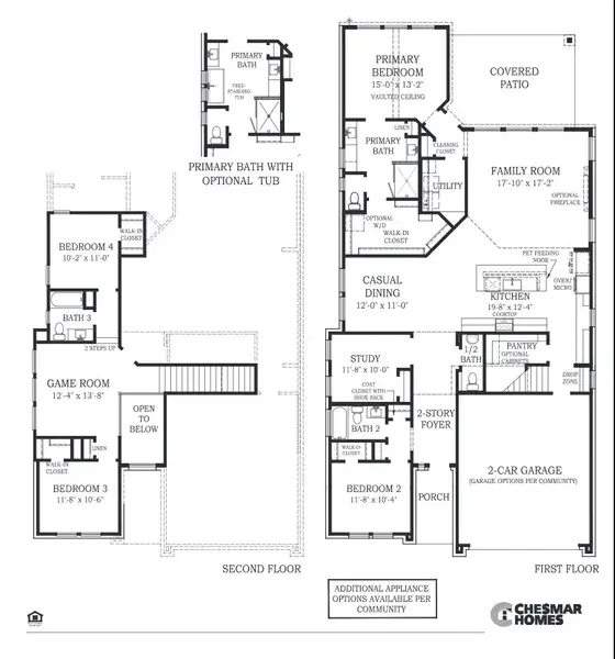 2D floor plan layout for the Cayman – 55′ Lot by Chesmar Homes in Attwater, Waller, TX (Image 4). 2D floor plan layout for the Cayman – 55′ Lot by Chesmar Homes in Attwater, Waller, TX (Image 4).