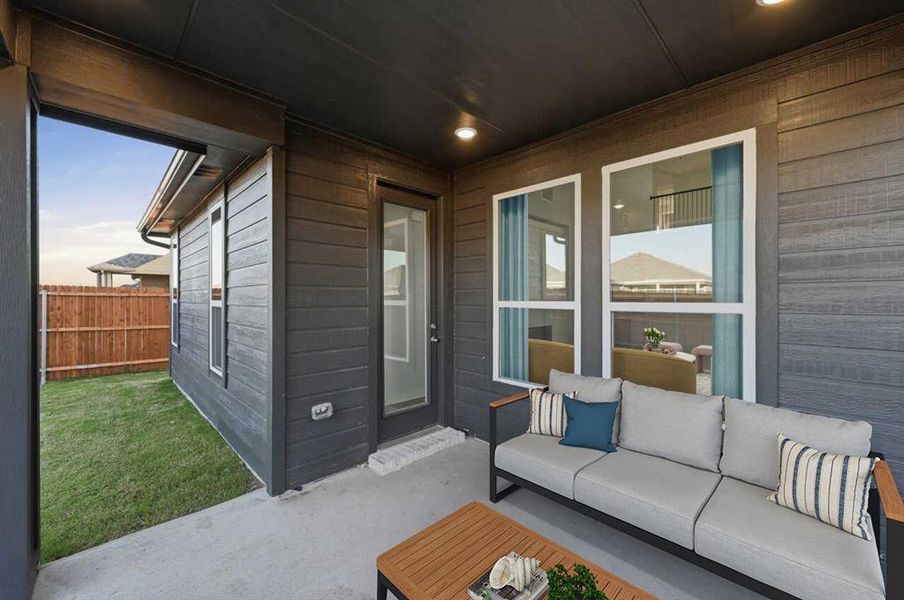 Exterior details and patio area of a home in Heartland, Crandall (Image 3). Exterior details and patio area of a home in Heartland, Crandall (Image 3).