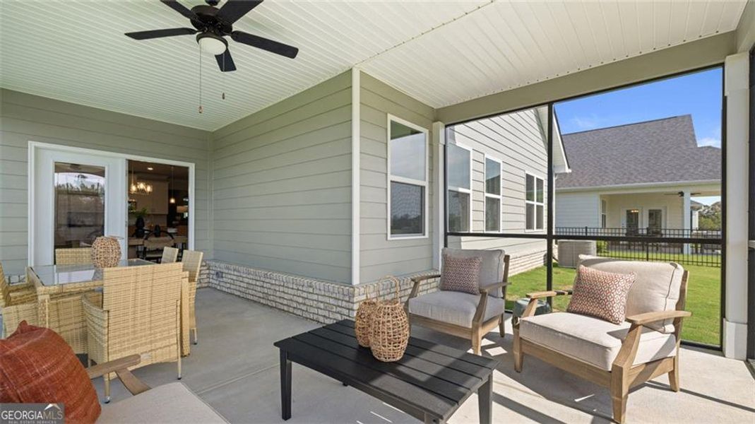 Exterior details and patio area of a home in Oak Ridge Meadows - Active Adult, Locust Grove (Image 2). Exterior details and patio area of a home in Oak Ridge Meadows - Active Adult, Locust Grove (Image 2).