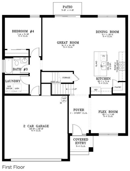 2D floor plan layout for the Sapphire by Colen Built Development, LLC in Calesa Township, Ocala, FL (Image 4).