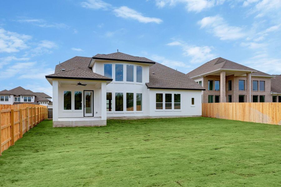 Exterior details and patio area of a home in Santa Rita Ranch - 60', Liberty Hill (Image 4).