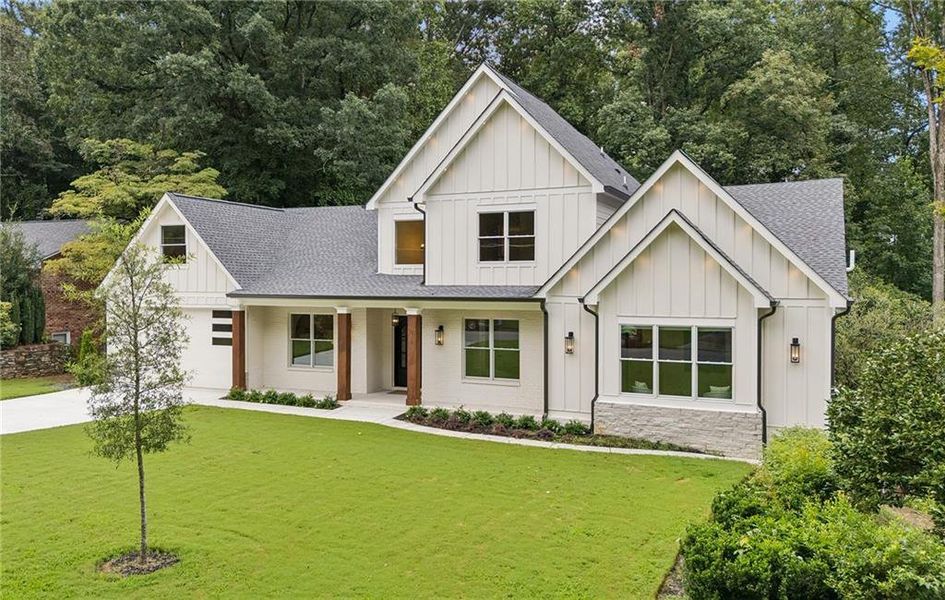 Front exterior of a new home in , Atlanta, GA, highlighting curb appeal (Image 38).