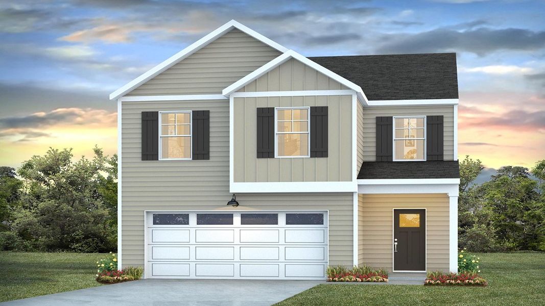 Representative exterior photo of a completed home built from the Edmon by D.R. Horton in Altama, Brunswick, GA (Image 1). Representative exterior photo of a completed home built from the Edmon by D.R. Horton in Altama, Brunswick, GA (Image 1).