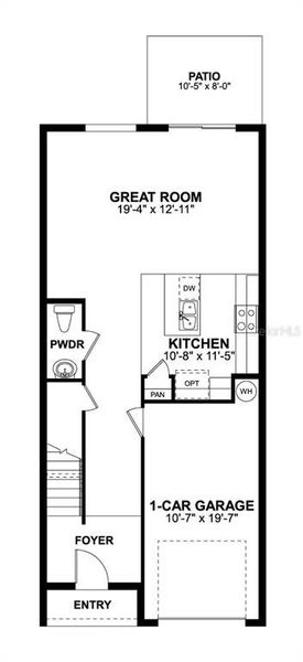 2D floor plan layout of this home in Tyson Ranch, Orlando, FL (Image 4).