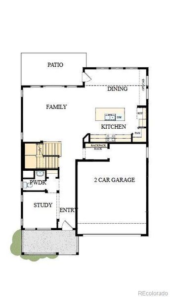 2D floor plan layout of this home in Painted Prairie Legacy, Aurora, CO (Image 3).