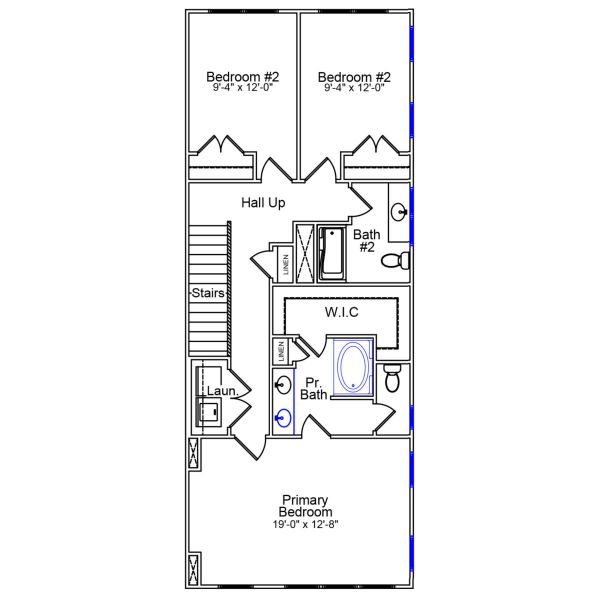 2D floor plan layout of this home in Georgias Landing, Raleigh, NC (Image 6).