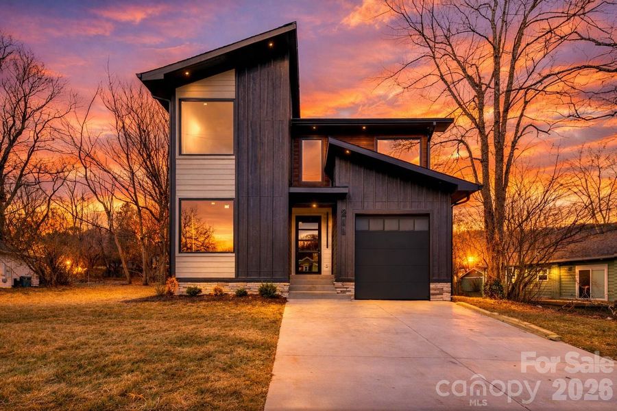 Front exterior of a new home in , Black Mountain, NC, highlighting curb appeal (Image 23).