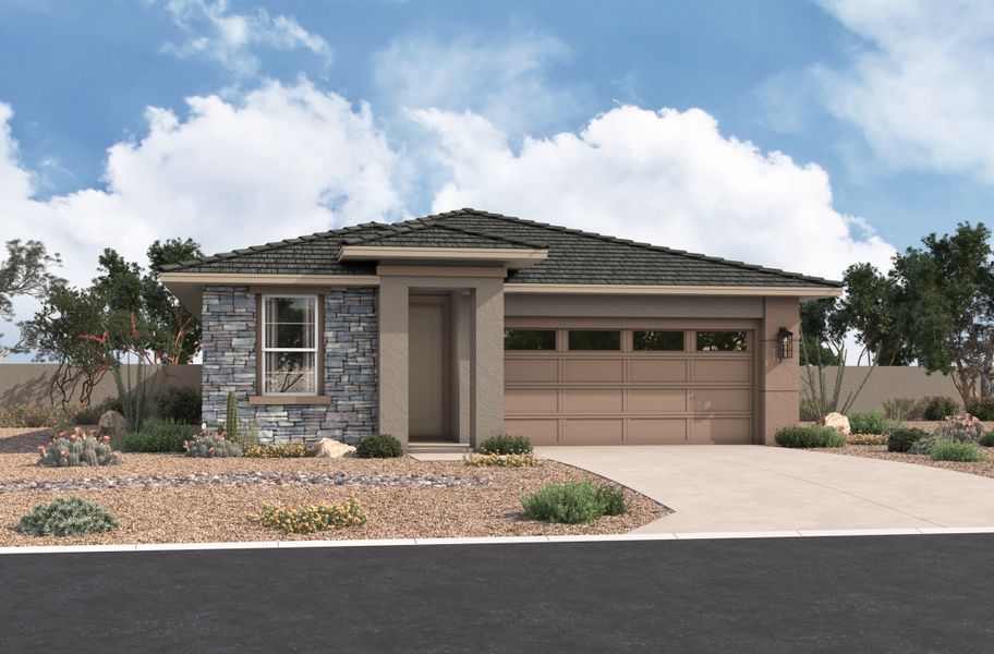 Representative exterior photo of a completed home built from the Ellenton by Beazer Homes in Highpointe at Northpointe, Peoria, AZ (Image 15).