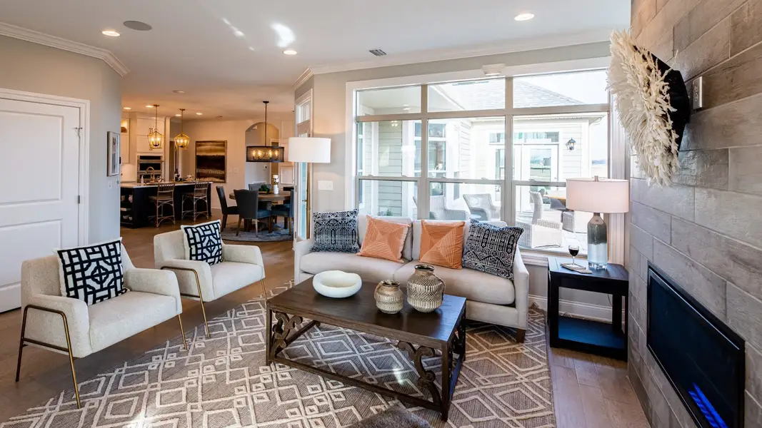 Representative furnished interior of a home built from the Palazzo by Epcon Communities in Courtyards by Carrell, Ocean Isle Beach (Image 13). Representative furnished interior of a home built from the Palazzo by Epcon Communities in Courtyards by Carrell, Ocean Isle Beach (Image 13).