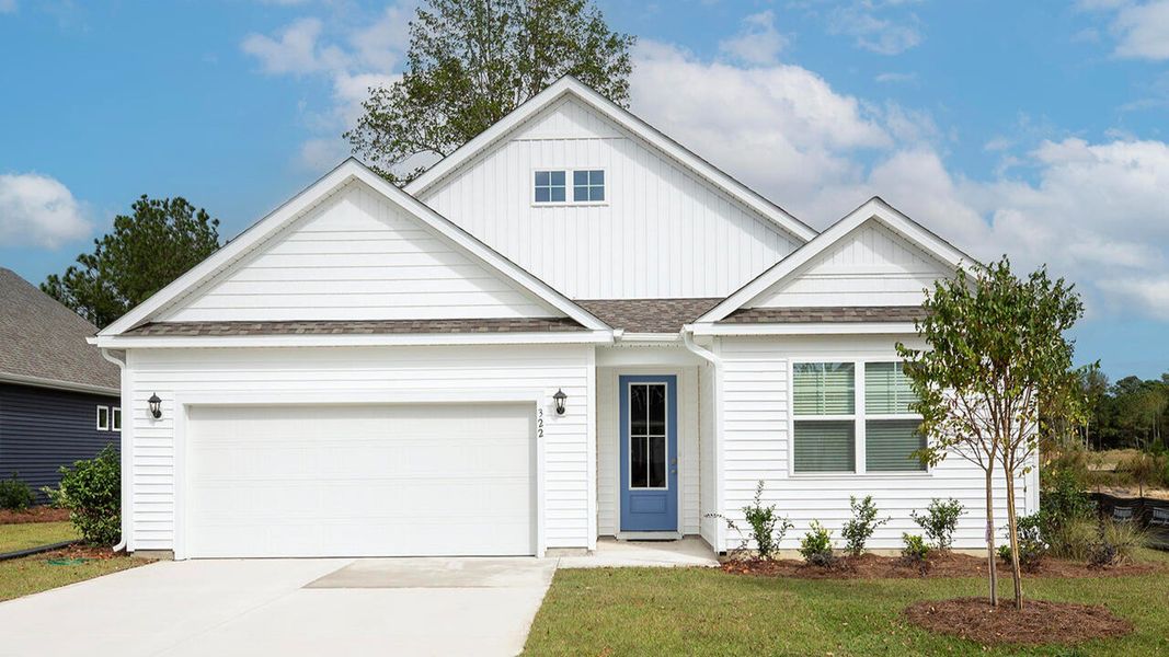 Front exterior of a new home in Rolling Hills, Bolivia, NC, highlighting curb appeal (Image 1). Front exterior of a new home in Rolling Hills, Bolivia, NC, highlighting curb appeal (Image 1).