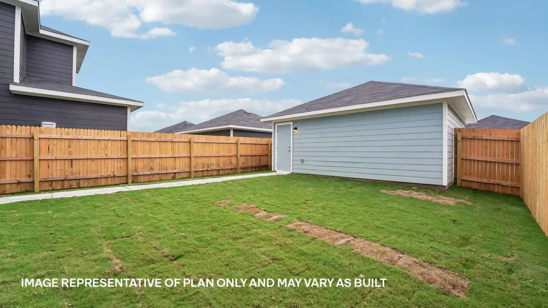 Exterior details and patio area of a home in Valverde, Bastrop (Image 20).