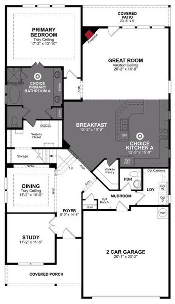 2D floor plan layout of this home in Enclave at Legacy Hills, Celina, TX (Image 2).
