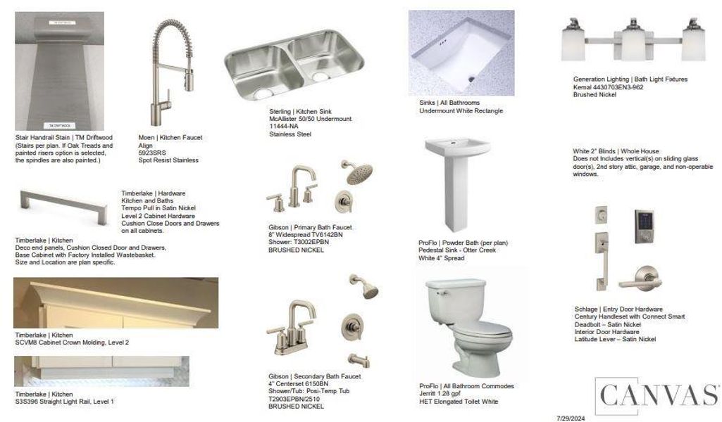 Design Selections.  Home is under construction and selections are subject to change.