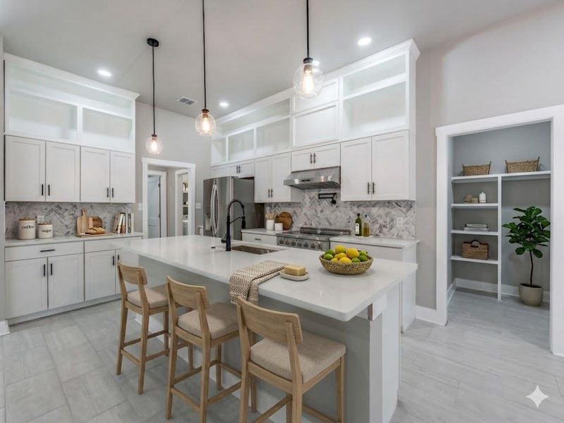 Virtual staged kitchen area Virtual staged kitchen area