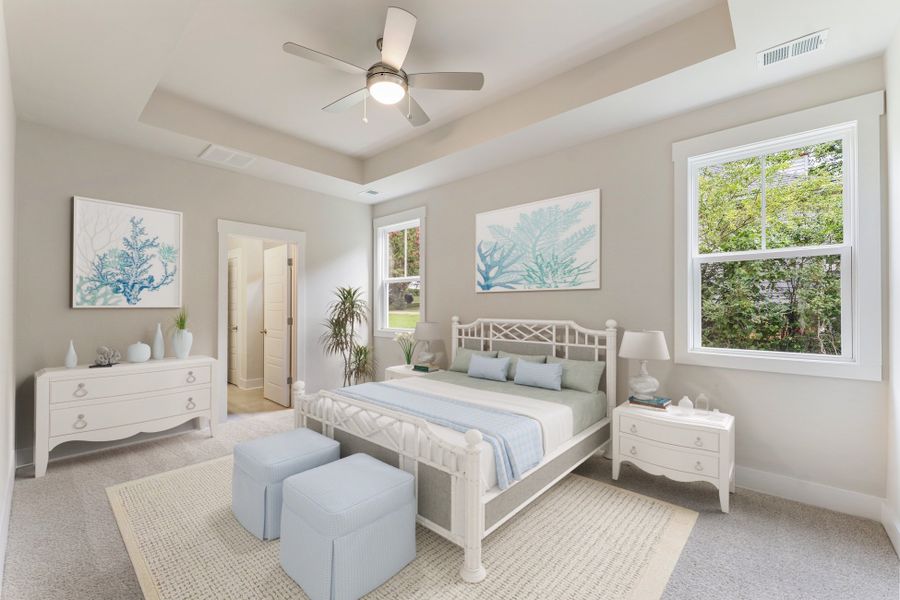 Representative furnished interior of a home built from the Andrews by Hunter Quinn Homes in Eagle Creek, Central (Image 8).