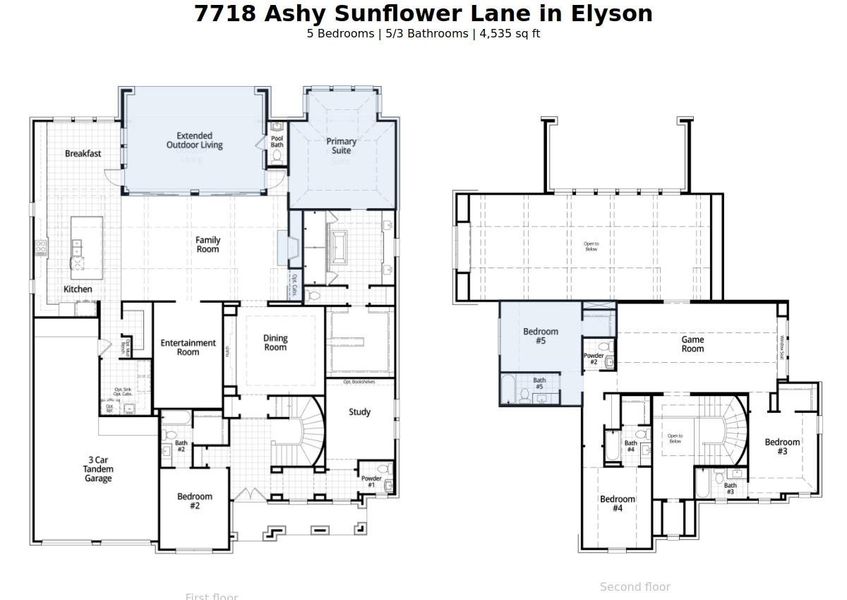 2D floor plan layout of this home in Elyson: 80ft. lots, Katy, TX (Image 4). 2D floor plan layout of this home in Elyson: 80ft. lots, Katy, TX (Image 4).