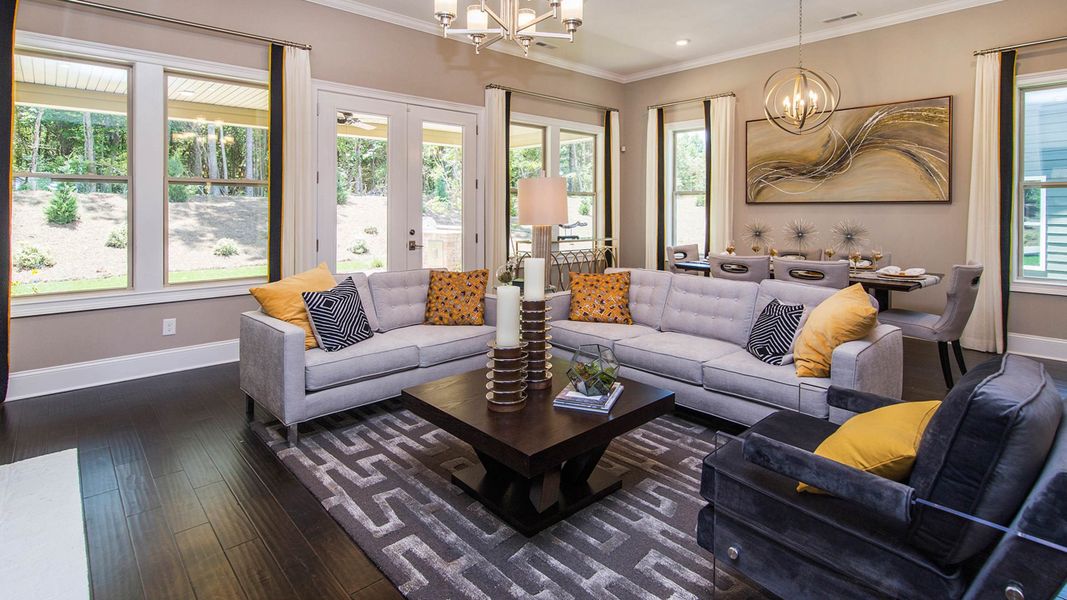 Great Room - Laurel Model Shown from sister Community