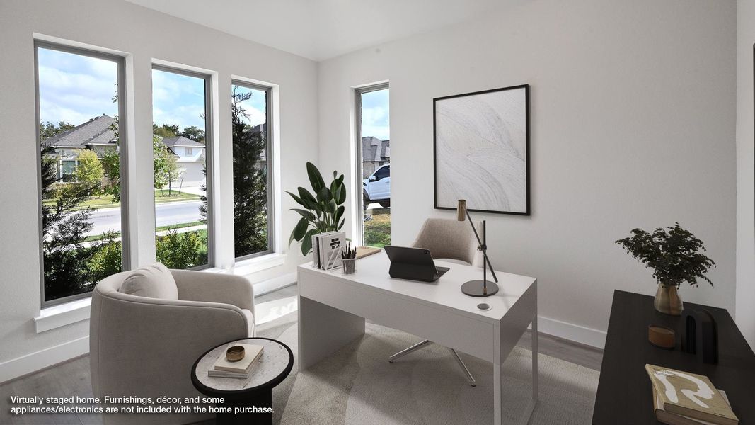 Furnished interior view inside a new home in 6 Creeks 60', Kyle (Image 8).