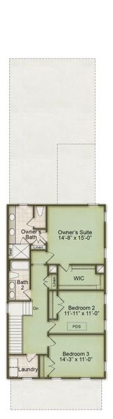 2D floor plan layout for the Moultrie by Homes by Dickerson in Nexton, Summerville, SC (Image 6).