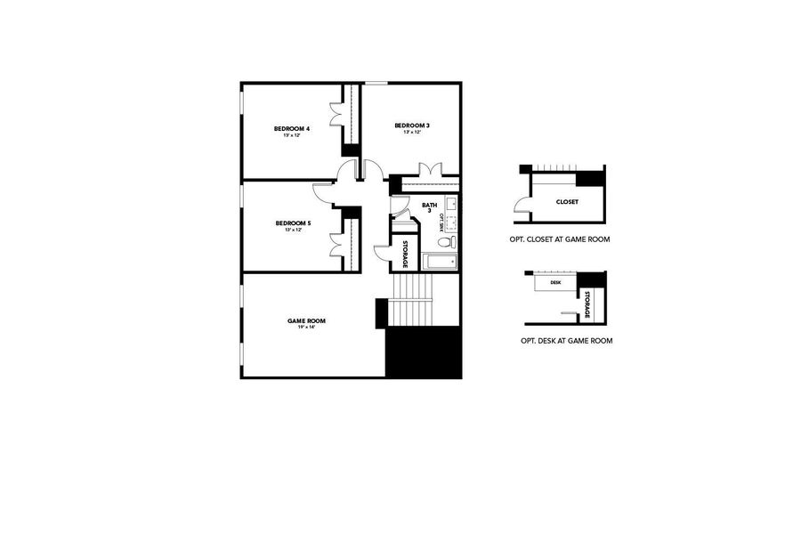 2D floor plan layout of this home in Opal Ranch, Kyle, TX (Image 2). 2D floor plan layout of this home in Opal Ranch, Kyle, TX (Image 2).