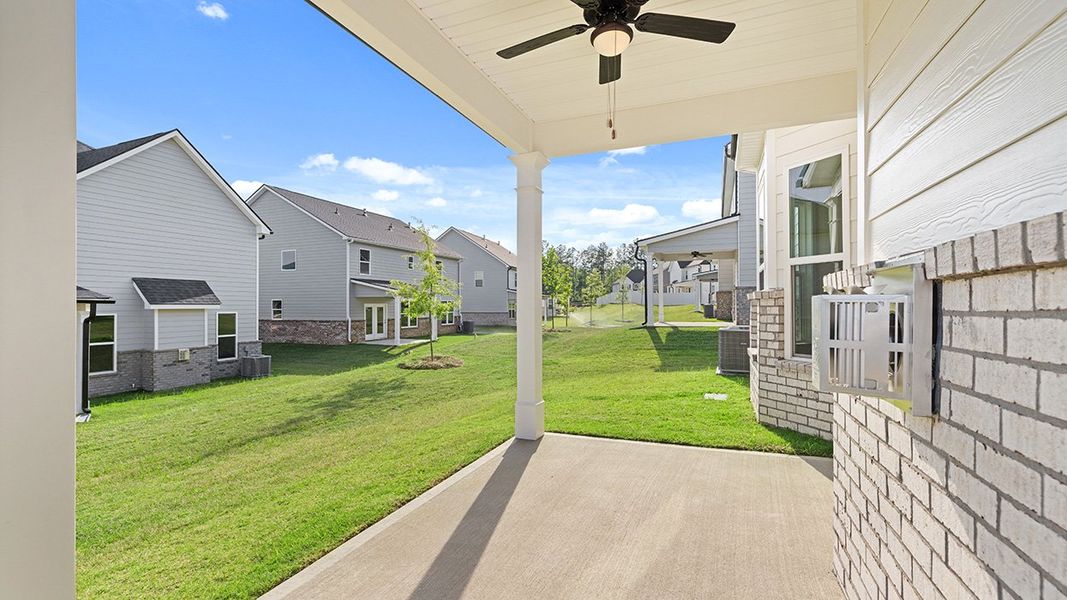 Exterior details and patio area of a home in Wildwood, Covington (Image 3). Exterior details and patio area of a home in Wildwood, Covington (Image 3).