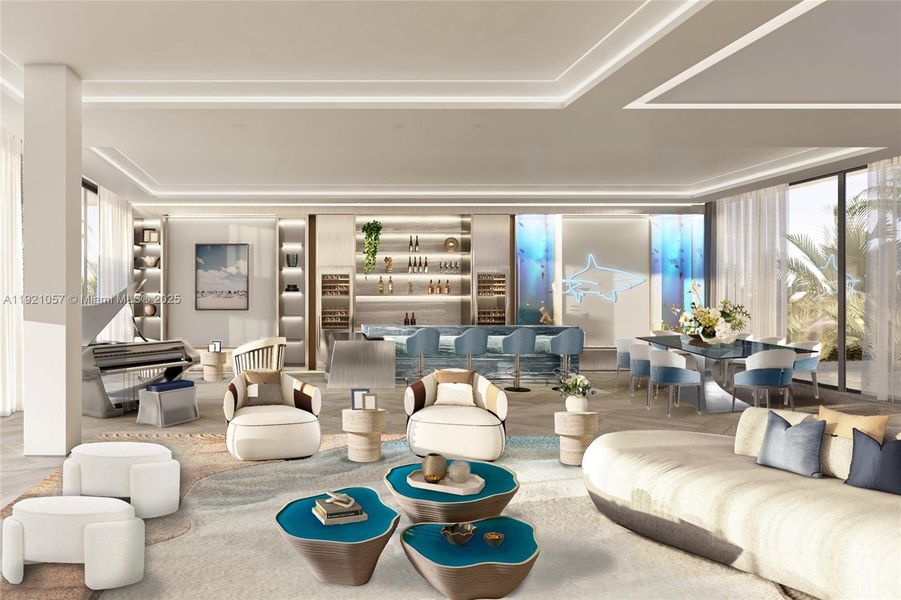 Furnished interior view inside a new home in , Miami Beach (Image 8). Furnished interior view inside a new home in , Miami Beach (Image 8).