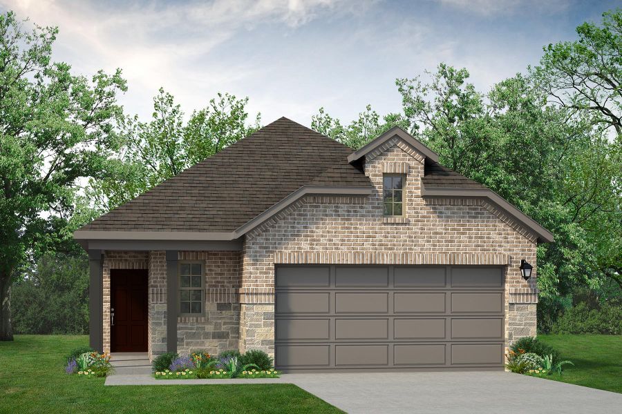 Representative exterior photo of a completed home built from the Blackburn by UnionMain Homes in Creekside, Royse City, TX (Image 1). Representative exterior photo of a completed home built from the Blackburn by UnionMain Homes in Creekside, Royse City, TX (Image 1).