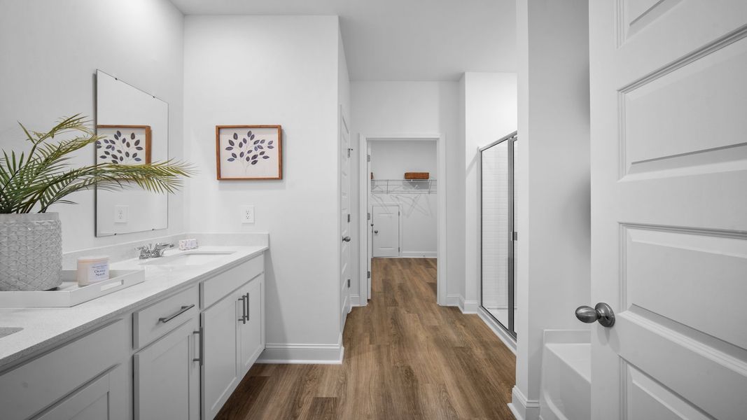 Representative furnished interior of a home built from the Cantey-exp by D.R. Horton in The Lakes at North Glynn, Brunswick (Image 18).