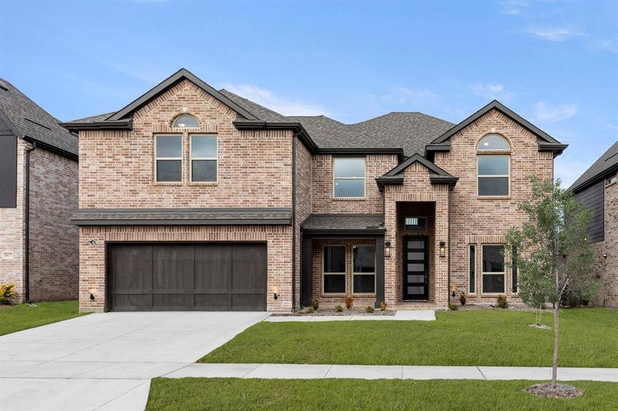 Front exterior of a new home in Sutton Fields, Celina, TX, highlighting curb appeal (Image 2).