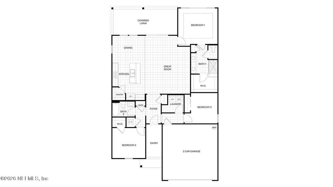 2D floor plan layout of this home in American Village, Palm Coast, FL (Image 4).
