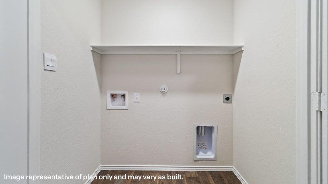 Ready for your appliances, this dedicated space simplifies laundry day with practical hookups. Ready for your appliances, this dedicated space simplifies laundry day with practical hookups.
