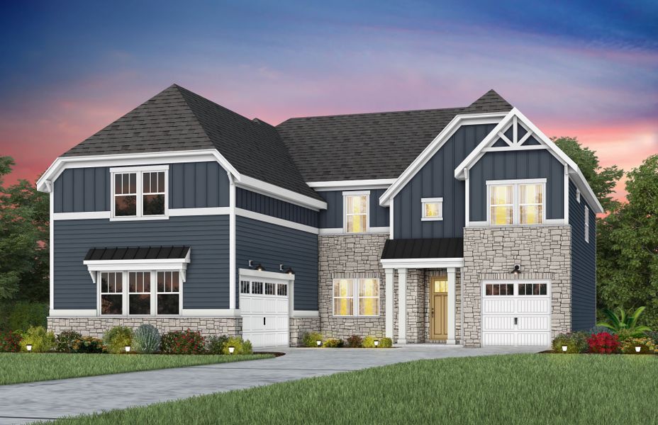 Representative exterior photo of a completed home built from the Stonegate by Pulte Homes in The Retreat at Carolina Ridge, Harrisburg, NC (Image 30).