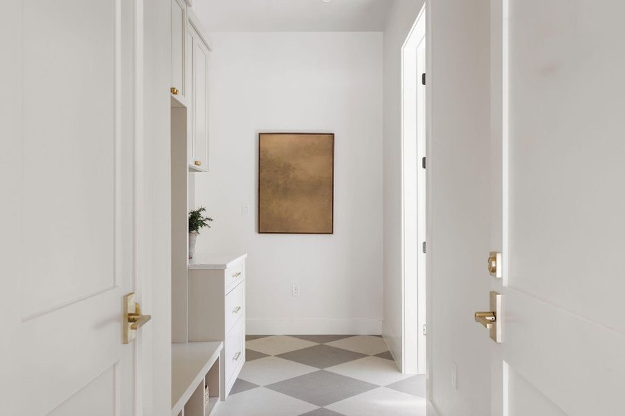 Entry area from garage or "mud room" with storage