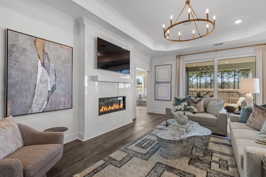 Representative furnished interior of a home built from the The Boardwalk by Chesapeake Homes in Coastal Club of the Carolinas, Calabash (Image 6).