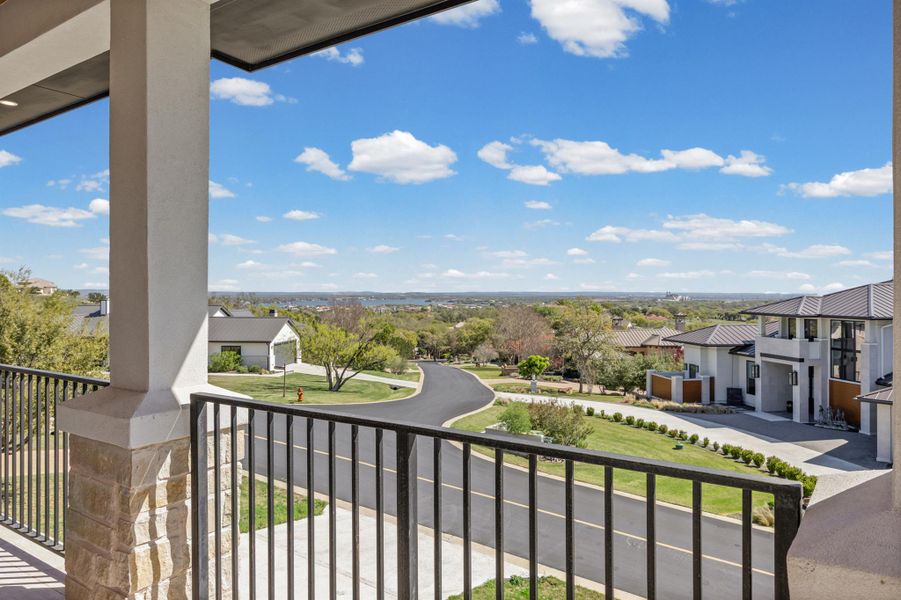 Balcony featuring a residential view