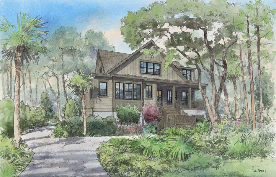 Exterior rendering of this home design in , Johns Island, SC (Image 3). Exterior rendering of this home design in , Johns Island, SC (Image 3).
