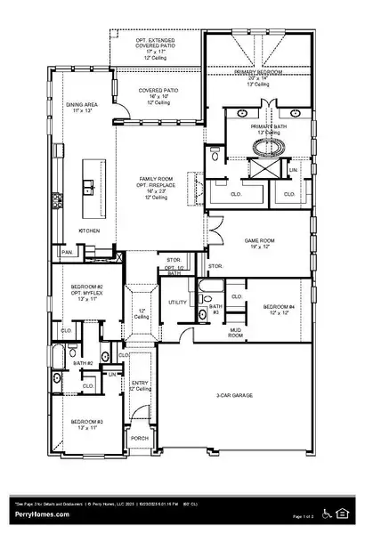 2D floor plan layout of this home in The Highlands, Porter, TX (Image 3).