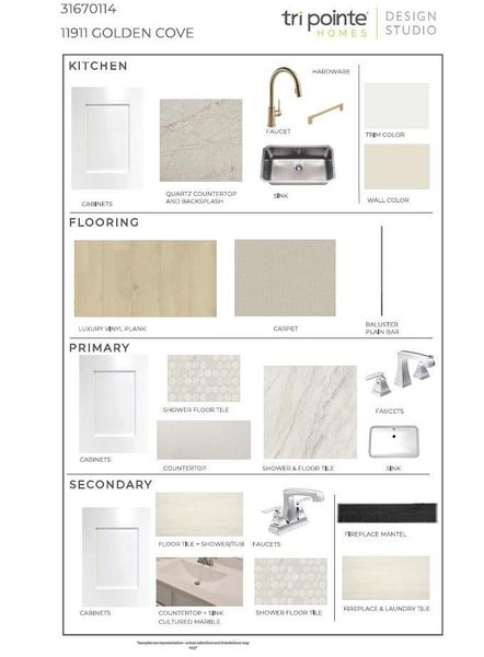 Sample of building materials used in homes in Sienna 80′, Missouri City (Image 9).