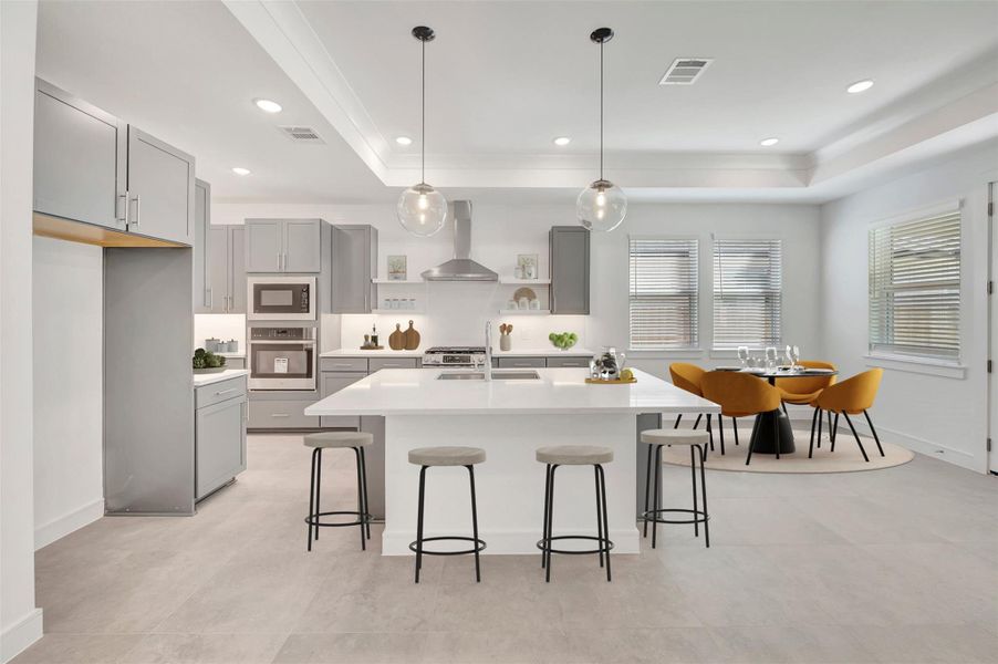 Gourmet island kitchen