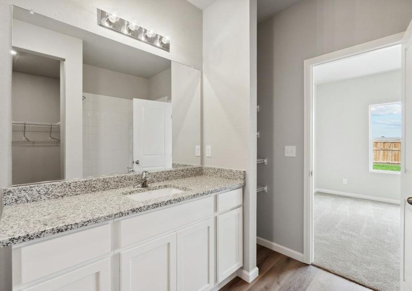 The master bathroom in the Chatfield has great vanity space.