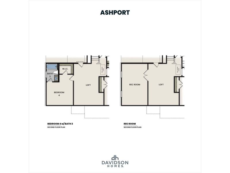 2D floor plan layout for the The Ashport K by Davidson Homes LLC in Wendell Ridge, Wendell, NC (Image 8).