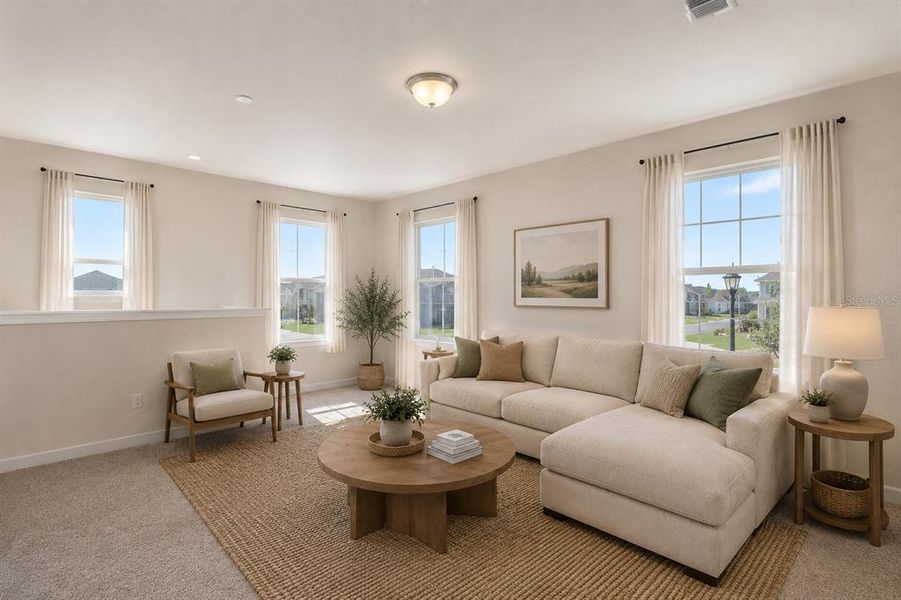 Furnished interior view inside a new home in EverBe, Orlando (Image 10). Furnished interior view inside a new home in EverBe, Orlando (Image 10).